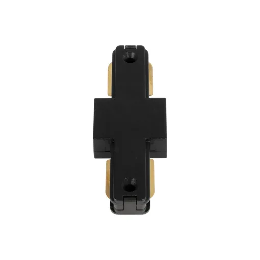 GloboStar® GLOBOSTAR® EUROTRACK-1PH 60903 Μονοφασικός Σύνδεσμος I Επέκτασης Ράγας 2 Καλωδίων 1L+1N για Σύστημα Ράγας Eurotrack-1PH AC 220-240V IP20 - Μαύρο Ματ - Μ9.3 x Π3.5 x Υ1.6cm