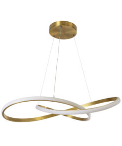 Alternative view of GLOBOSTAR® DEXTER 60916 Μοντέρνο Κρεμαστό Φωτιστικό Οροφής LED 90W 10080lm 300° AC 220-240V IP20 Ρυθμιζόμενο Λευκό CCT με Χειριστήριο από 2700K έως 6000K Dimmable - Lumileds SMD Chip - Χρυσό Βούρτσας - Μ73 x Π73 x Υ16cm - 3 Χρόνια Εγγύηση