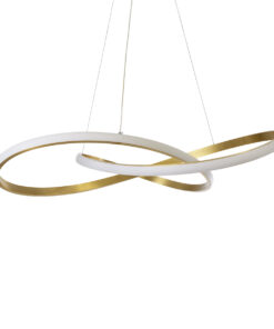 GLOBOSTAR® DEXTER 60916 Μοντέρνο Κρεμαστό Φωτιστικό Οροφής LED 90W 10080lm 300° AC 220-240V IP20 Ρυθμιζόμενο Λευκό CCT με Χειριστήριο από 2700K έως 6000K Dimmable - Lumileds SMD Chip - Χρυσό Βούρτσας - Μ73 x Π73 x Υ16cm - 3 Χρόνια Εγγύηση 15 60916 3