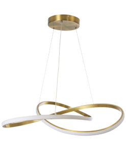 GLOBOSTAR® DEXTER 60916 Μοντέρνο Κρεμαστό Φωτιστικό Οροφής LED 90W 10080lm 300° AC 220-240V IP20 Ρυθμιζόμενο Λευκό CCT με Χειριστήριο από 2700K έως 6000K Dimmable - Lumileds SMD Chip - Χρυσό Βούρτσας - Μ73 x Π73 x Υ16cm - 3 Χρόνια Εγγύηση 16 60916 4