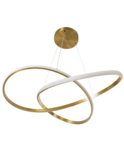 GLOBOSTAR® DEXTER 60916 Μοντέρνο Κρεμαστό Φωτιστικό Οροφής LED 90W 10080lm 300° AC 220-240V IP20 Ρυθμιζόμενο Λευκό CCT με Χειριστήριο από 2700K έως 6000K Dimmable - Lumileds SMD Chip - Χρυσό Βούρτσας - Μ73 x Π73 x Υ16cm - 3 Χρόνια Εγγύηση 17 60916 5