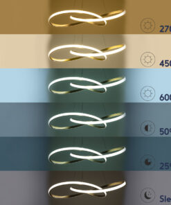 GLOBOSTAR® DEXTER 60916 Μοντέρνο Κρεμαστό Φωτιστικό Οροφής LED 90W 10080lm 300° AC 220-240V IP20 Ρυθμιζόμενο Λευκό CCT με Χειριστήριο από 2700K έως 6000K Dimmable - Lumileds SMD Chip - Χρυσό Βούρτσας - Μ73 x Π73 x Υ16cm - 3 Χρόνια Εγγύηση 21 60916 9