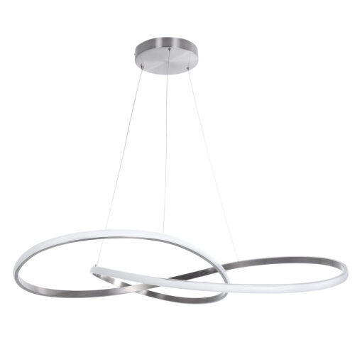 GloboStar® GLOBOSTAR® DEXTER 60919 Μοντέρνο Κρεμαστό Φωτιστικό Οροφής LED 120W 13440lm 300° AC 220-240V IP20 Ρυθμιζόμενο Λευκό CCT με Χειριστήριο από 2700K έως 6000K Dimmable - Lumileds SMD Chip - Νίκελ Βούρτσας - Μ103 x Π103 x Υ30cm - 3 Χρόνια Εγγύηση