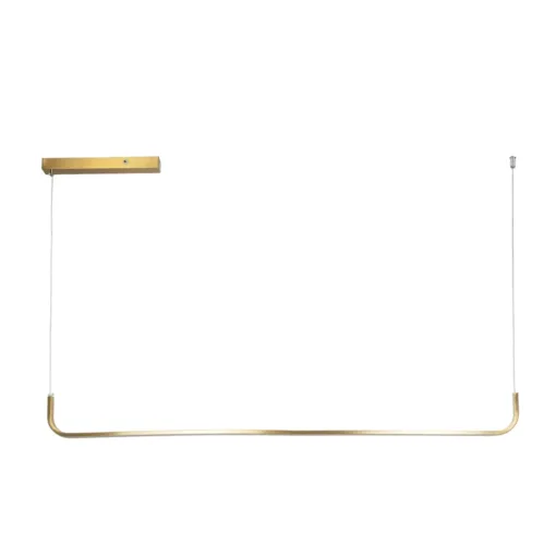 GloboStar® GLOBOSTAR® LINARIA 60923 Μοντέρνο Κρεμαστό Φωτιστικό Οροφής LED 36W 4150lm 180° AC 220-240V IP20 Ρυθμιζόμενο Λευκό CCT με Χειριστήριο από 2700K έως 6000K Dimmable - Lumileds SMD Chip - Χρυσό - Μ120 x Π2 x Υ10cm - 3 Χρόνια Εγγύηση
