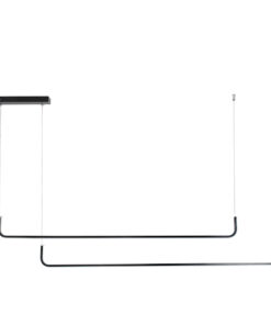 GloboStar® GLOBOSTAR® LINARIA DUO 60924 Μοντέρνο Κρεμαστό Φωτιστικό Οροφής LED 72W 8300lm 200° AC 220-240V IP20 Ρυθμιζόμενο Λευκό CCT με Χειριστήριο από 2700K έως 6000K Dimmable - Lumileds SMD Chip - Μαύρο - Μ220 x Π4 x Υ25cm - 3 Χρόνια Εγγύηση