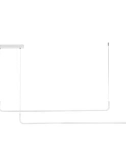 GloboStar® GLOBOSTAR® LINARIA DUO 60925 Μοντέρνο Κρεμαστό Φωτιστικό Οροφής LED 72W 8300lm 200° AC 220-240V IP20 Ρυθμιζόμενο Λευκό CCT με Χειριστήριο από 2700K έως 6000K Dimmable - Lumileds SMD Chip - Λευκό - Μ220 x Π4 x Υ25cm - 3 Χρόνια Εγγύηση