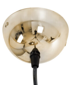 GLOBOSTAR® GLASSO 60927 Μοντέρνο Κρεμαστό Φωτιστικό Οροφής με Ντουί 1 x E27 AC 220-240V IP20 - Ασημί & Μελί - Μ27 x Π27 x Υ52cm 20 60927 10