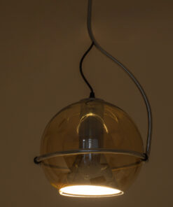 GLOBOSTAR® GLASSO 60927 Μοντέρνο Κρεμαστό Φωτιστικό Οροφής με Ντουί 1 x E27 AC 220-240V IP20 - Ασημί & Μελί - Μ27 x Π27 x Υ52cm 21 60927 11