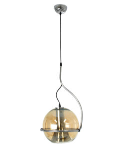 Alternative view of GLOBOSTAR® GLASSO 60927 Μοντέρνο Κρεμαστό Φωτιστικό Οροφής με Ντουί 1 x E27 AC 220-240V IP20 - Ασημί & Μελί - Μ27 x Π27 x Υ52cm