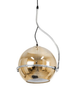 GLOBOSTAR® GLASSO 60927 Μοντέρνο Κρεμαστό Φωτιστικό Οροφής με Ντουί 1 x E27 AC 220-240V IP20 - Ασημί & Μελί - Μ27 x Π27 x Υ52cm 16 60927 6