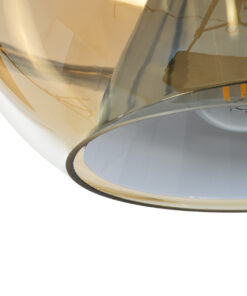 GLOBOSTAR® GLASSO 60927 Μοντέρνο Κρεμαστό Φωτιστικό Οροφής με Ντουί 1 x E27 AC 220-240V IP20 - Ασημί & Μελί - Μ27 x Π27 x Υ52cm 18 60927 8