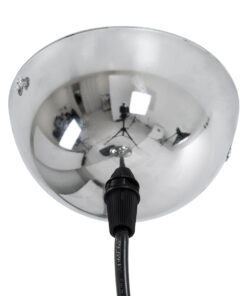 GLOBOSTAR® GLASSO 60928 Μοντέρνο Κρεμαστό Φωτιστικό Οροφής με Ντουί 1 x E27 AC 220-240V IP20 - Ασημί - Μ27 x Π27 x Υ52cm 21 60928 10