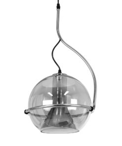 GloboStar® GLOBOSTAR® GLASSO 60928 Μοντέρνο Κρεμαστό Φωτιστικό Οροφής με Ντουί 1 x E27 AC 220-240V IP20 - Ασημί - Μ27 x Π27 x Υ52cm