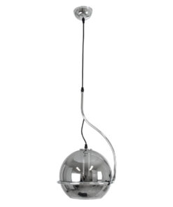 GLOBOSTAR® GLASSO 60928 Μοντέρνο Κρεμαστό Φωτιστικό Οροφής με Ντουί 1 x E27 AC 220-240V IP20 - Ασημί - Μ27 x Π27 x Υ52cm 14 60928 3