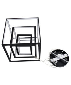 GLOBOSTAR® KIBOO-TRIO 60931 Μοντέρνο Κρεμαστό Φωτιστικό Οροφής LED 90W 10350lm 360° AC 220-240V IP20 Ρυθμιζόμενο Λευκό CCT με Χειριστήριο από 2700K έως 6000K Dimmable - Lumileds SMD Chip - Μαύρο - Μ60 x Π60 x Υ80cm - 3 Χρόνια Εγγύηση 20 60931 7