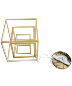 GLOBOSTAR® KIBOO-TRIO 60932 Μοντέρνο Κρεμαστό Φωτιστικό Οροφής LED 90W 10350lm 360° AC 220-240V IP20 Ρυθμιζόμενο Λευκό CCT με Χειριστήριο από 2700K έως 6000K Dimmable - Lumileds SMD Chip - Χρυσό - Μ60 x Π60 x Υ80cm - 3 Χρόνια Εγγύηση 20 60932 7