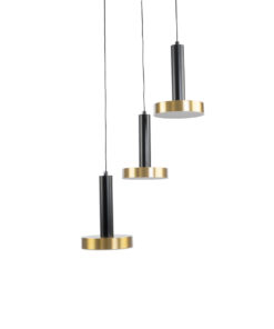 Alternative view of GLOBOSTAR® ZANE 60934 Μοντέρνο Κρεμαστό Φωτιστικό Οροφής LED 54W 6048lm 120° AC 220-240V IP20 Ρυθμιζόμενο Λευκό CCT με Χειριστήριο από 2700K έως 6000K Dimmable - Lumileds SMD Chip - Μαύρο & Χρυσό - Μ40 x Π40 x Υ20cm - 3 Χρόνια Εγγύηση