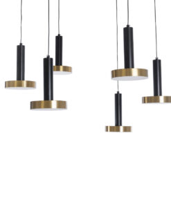 Alternative view of GLOBOSTAR® ZANE 60935 Μοντέρνο Κρεμαστό Φωτιστικό Οροφής LED 100W 11200lm 120° AC 220-240V IP20 Ρυθμιζόμενο Λευκό CCT με Χειριστήριο από 2700K έως 6000K Dimmable - Lumileds SMD Chip - Μαύρο & Χρυσό - Μ80 x Π80 x Υ20cm - 3 Χρόνια Εγγύηση