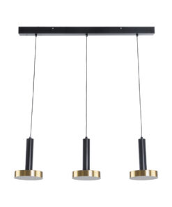 GloboStar® GLOBOSTAR® ZANE 60936 Μοντέρνο Κρεμαστό Φωτιστικό Οροφής LED 54W 6048lm 120° AC 220-240V IP20 Ρυθμιζόμενο Λευκό CCT με Χειριστήριο από 2700K έως 6000K Dimmable - Lumileds SMD Chip - Μαύρο & Χρυσό - Μ80 x Π15 x Υ20cm - 3 Χρόνια Εγγύηση