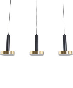 Alternative view of GLOBOSTAR® ZANE 60936 Μοντέρνο Κρεμαστό Φωτιστικό Οροφής LED 54W 6048lm 120° AC 220-240V IP20 Ρυθμιζόμενο Λευκό CCT με Χειριστήριο από 2700K έως 6000K Dimmable - Lumileds SMD Chip - Μαύρο & Χρυσό - Μ80 x Π15 x Υ20cm - 3 Χρόνια Εγγύηση