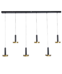 Alternative view of GLOBOSTAR® ZANE 60937 Μοντέρνο Κρεμαστό Φωτιστικό Οροφής LED 100W 11200lm 120° AC 220-240V IP20 Ρυθμιζόμενο Λευκό CCT με Χειριστήριο από 2700K έως 6000K Dimmable - Lumileds SMD Chip - Μαύρο & Χρυσό - Μ160 x Π15 x Υ20cm - 3 Χρόνια Εγγύηση