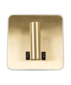 Alternative view of GloboStar® LADY-S 60944 Μοντέρνο Φωτιστικό Τοίχου - Απλίκα Ξενοδοχείου Bed Side LED 6W 600lm 36° & 360° AC 220-240V - Reading Light & Κρυφός Φωτισμός - Φορτιστής USB 3A - Μ15 x Π15 x Υ7cm - Φυσικό Λευκό 4500K - Χρυσό Πλατίνα - 3 Χρόνια Εγγύηση