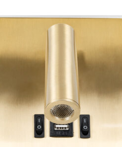 GloboStar® LADY-S 60944 Μοντέρνο Φωτιστικό Τοίχου - Απλίκα Ξενοδοχείου Bed Side LED 6W 600lm 36° & 360° AC 220-240V - Reading Light & Κρυφός Φωτισμός - Φορτιστής USB 3A - Μ15 x Π15 x Υ7cm - Φυσικό Λευκό 4500K - Χρυσό Πλατίνα - 3 Χρόνια Εγγύηση 15 60944 6