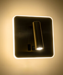 GloboStar® LADY-S 60944 Μοντέρνο Φωτιστικό Τοίχου - Απλίκα Ξενοδοχείου Bed Side LED 6W 600lm 36° & 360° AC 220-240V - Reading Light & Κρυφός Φωτισμός - Φορτιστής USB 3A - Μ15 x Π15 x Υ7cm - Φυσικό Λευκό 4500K - Χρυσό Πλατίνα - 3 Χρόνια Εγγύηση 16 60944 7