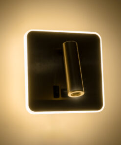 GloboStar® LADY-S 60944 Μοντέρνο Φωτιστικό Τοίχου - Απλίκα Ξενοδοχείου Bed Side LED 6W 600lm 36° & 360° AC 220-240V - Reading Light & Κρυφός Φωτισμός - Φορτιστής USB 3A - Μ15 x Π15 x Υ7cm - Φυσικό Λευκό 4500K - Χρυσό Πλατίνα - 3 Χρόνια Εγγύηση 17 60944 8