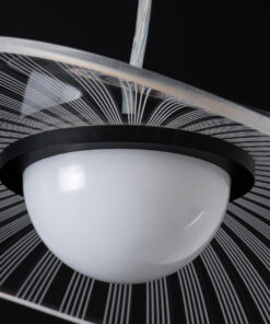 GLOBOSTAR® ACRYLICA 60974 Μοντέρνο Κρεμαστό Φωτιστικό Οροφής LED 20W 2240lm 360° AC 220-240V IP20 Ρυθμιζόμενο Λευκό CCT με On/Off 2700K/4500K/6000K - Lumileds SMD Chip - Διάφανο & Μαύρο - Μ40 x Π40 x Υ6.5cm - 3 Χρόνια Εγγύηση 27 60974 12