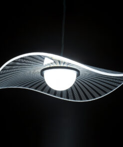 GLOBOSTAR® ACRYLICA 60974 Μοντέρνο Κρεμαστό Φωτιστικό Οροφής LED 20W 2240lm 360° AC 220-240V IP20 Ρυθμιζόμενο Λευκό CCT με On/Off 2700K/4500K/6000K - Lumileds SMD Chip - Διάφανο & Μαύρο - Μ40 x Π40 x Υ6.5cm - 3 Χρόνια Εγγύηση 19 60974 4