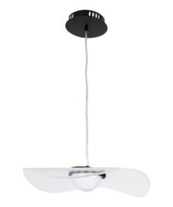 GLOBOSTAR® ACRYLICA 60974 Μοντέρνο Κρεμαστό Φωτιστικό Οροφής LED 20W 2240lm 360° AC 220-240V IP20 Ρυθμιζόμενο Λευκό CCT με On/Off 2700K/4500K/6000K - Lumileds SMD Chip - Διάφανο & Μαύρο - Μ40 x Π40 x Υ6.5cm - 3 Χρόνια Εγγύηση 21 60974 6