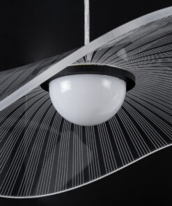 GLOBOSTAR® ACRYLICA 60975 Μοντέρνο Κρεμαστό Φωτιστικό Οροφής LED 20W 2240lm 360° AC 220-240V IP20 Ρυθμιζόμενο Λευκό CCT με On/Off 2700K/4500K/6000K - Lumileds SMD Chip - Διάφανο & Μαύρο - Μ60 x Π60 x Υ15cm - 3 Χρόνια Εγγύηση 28 60975 12