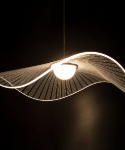 GLOBOSTAR® ACRYLICA 60975 Μοντέρνο Κρεμαστό Φωτιστικό Οροφής LED 20W 2240lm 360° AC 220-240V IP20 Ρυθμιζόμενο Λευκό CCT με On/Off 2700K/4500K/6000K - Lumileds SMD Chip - Διάφανο & Μαύρο - Μ60 x Π60 x Υ15cm - 3 Χρόνια Εγγύηση 19 60975 3