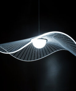 GLOBOSTAR® ACRYLICA 60975 Μοντέρνο Κρεμαστό Φωτιστικό Οροφής LED 20W 2240lm 360° AC 220-240V IP20 Ρυθμιζόμενο Λευκό CCT με On/Off 2700K/4500K/6000K - Lumileds SMD Chip - Διάφανο & Μαύρο - Μ60 x Π60 x Υ15cm - 3 Χρόνια Εγγύηση 20 60975 4