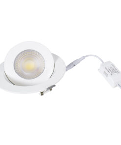 GloboStar® LEXIS JOINT 60988 Χωνευτό LED Κινούμενο Spot Downlight 12W 1200lm 45° AC 220-240V IP44 Φ15.8cm x Υ4.1cm - Στρόγγυλο - Λευκό - Φυσικό Λευκό 4500K - Bridgelux Chip - TÜV Certified Driver - 5 Years Warranty 23 60988 10
