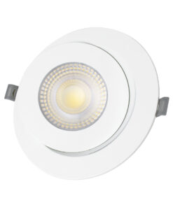 GloboStar® LEXIS JOINT 60988 Χωνευτό LED Κινούμενο Spot Downlight 12W 1200lm 45° AC 220-240V IP44 Φ15.8cm x Υ4.1cm - Στρόγγυλο - Λευκό - Φυσικό Λευκό 4500K - Bridgelux Chip - TÜV Certified Driver - 5 Years Warranty 17 60988 4