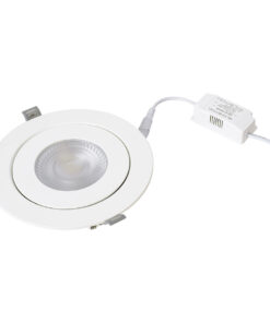 GloboStar® LEXIS JOINT 60988 Χωνευτό LED Κινούμενο Spot Downlight 12W 1200lm 45° AC 220-240V IP44 Φ15.8cm x Υ4.1cm - Στρόγγυλο - Λευκό - Φυσικό Λευκό 4500K - Bridgelux Chip - TÜV Certified Driver - 5 Years Warranty 22 60988 9