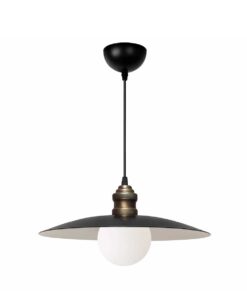 GloboStar® GLOBOSTAR® STUDY 204-0175 Μοντέρνο Κρεμαστό Φωτιστικό Οροφής με Ντουί 1 x E27 AC 220-240V IP20 - Μπρούτζινο & Μαύρο - Μ31 x Π31 x Υ27cm