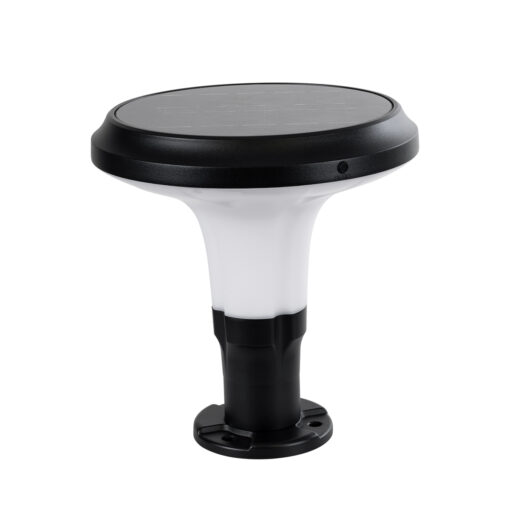 GloboStar® GLOBOSTAR® WHISPER 90535 Φωτιστικό Κολωνάκι Κήπου LED 10W 330lm 120° με Ενσωματωμένο Φωτοβολταϊκό Panel 6V 2W & Επαναφορτιζόμενη Μπαταρία Li-ion 3.2V 1800mAh με Αισθητήρα Ημέρας-Νύχτας Αδιάβροχο IP65 Ψυχρό Λευκό 6000K - Γκρι Ανθρακί - Μ25 x Π25 x Υ28cm - 2 Χρόνια Εγγύηση