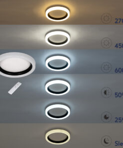 GloboStar® ARIANA 61036 Πλαφονιέρα Οροφής Κύκλος LED CCT 55W 6376lm 120° AC 220-240V - Εναλλαγή Φωτισμού μέσω Τηλεχειριστηρίου All In One Ψυχρό Λευκό 6000k+Φυσικό Λευκό 4500k+Θερμό Λευκό 2700k Dimmable Φ48cm - Γκρι Ανθρακί - 3 Years Warranty 22 61036 10