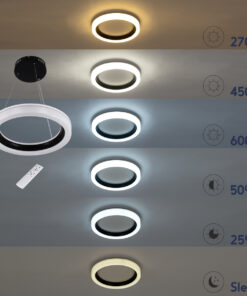 GLOBOSTAR® ARIANA 61039 Μοντέρνο Κρεμαστό Φωτιστικό Οροφής LED 55W 6376lm 120° AC 220-240V IP20 Ρυθμιζόμενο Λευκό CCT με Χειριστήριο από 2700K έως 6000K Dimmable - Lumileds SMD Chip - Γκρι - Μ48 x Π48 x Υ6.5cm - 3 Χρόνια Εγγύηση 24 61039 11