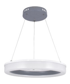 GLOBOSTAR® ARIANA 61039 Μοντέρνο Κρεμαστό Φωτιστικό Οροφής LED 55W 6376lm 120° AC 220-240V IP20 Ρυθμιζόμενο Λευκό CCT με Χειριστήριο από 2700K έως 6000K Dimmable - Lumileds SMD Chip - Γκρι - Μ48 x Π48 x Υ6.5cm - 3 Χρόνια Εγγύηση 16 61039 33