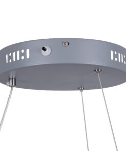 GLOBOSTAR® ARIANA 61039 Μοντέρνο Κρεμαστό Φωτιστικό Οροφής LED 55W 6376lm 120° AC 220-240V IP20 Ρυθμιζόμενο Λευκό CCT με Χειριστήριο από 2700K έως 6000K Dimmable - Lumileds SMD Chip - Γκρι - Μ48 x Π48 x Υ6.5cm - 3 Χρόνια Εγγύηση 21 61039 8