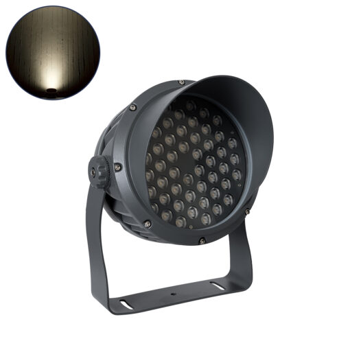 GloboStar® GLOBOSTAR® FLOOD-DIMO 90744 Προβολέας Σποτ Wall Washer με Αντιθαμβωτική Γρίλια LED 54W 5130lm 10° AC 220-240V Αδιάβροχο IP67 Φυσικό Λευκό 4500K - Γκρι Ανθρακί - Μ26 x Π28 x Υ35cm - 3 Χρόνια Εγγύηση