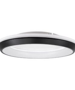 GloboStar® MELINA 61040 Πλαφονιέρα Οροφής Κύκλος LED CCT 55W 6376lm 120° AC 220-240V - Εναλλαγή Φωτισμού μέσω Τηλεχειριστηρίου All In One Ψυχρό Λευκό 6000k+Φυσικό Λευκό 4500k+Θερμό Λευκό 2700k Dimmable Φ48cm - Μαύρο - 3 Years Warranty 16 61040 3