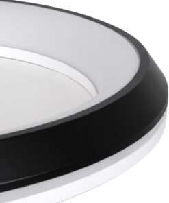 GloboStar® MELINA 61040 Πλαφονιέρα Οροφής Κύκλος LED CCT 55W 6376lm 120° AC 220-240V - Εναλλαγή Φωτισμού μέσω Τηλεχειριστηρίου All In One Ψυχρό Λευκό 6000k+Φυσικό Λευκό 4500k+Θερμό Λευκό 2700k Dimmable Φ48cm - Μαύρο - 3 Years Warranty 20 61040 7