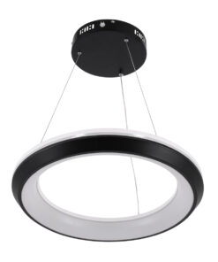 Alternative view of GLOBOSTAR® MELINA 61043 Μοντέρνο Κρεμαστό Φωτιστικό Οροφής LED 55W 6376lm 120° AC 220-240V IP20 Ρυθμιζόμενο Λευκό CCT με Χειριστήριο από 2700K έως 6000K Dimmable - Lumileds SMD Chip - Μαύρο - Μ48 x Π48 x Υ6.5cm - 3 Χρόνια Εγγύηση