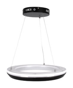 GLOBOSTAR® MELINA 61043 Μοντέρνο Κρεμαστό Φωτιστικό Οροφής LED 55W 6376lm 120° AC 220-240V IP20 Ρυθμιζόμενο Λευκό CCT με Χειριστήριο από 2700K έως 6000K Dimmable - Lumileds SMD Chip - Μαύρο - Μ48 x Π48 x Υ6.5cm - 3 Χρόνια Εγγύηση 17 61043 55