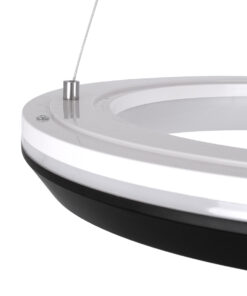 GLOBOSTAR® MELINA 61043 Μοντέρνο Κρεμαστό Φωτιστικό Οροφής LED 55W 6376lm 120° AC 220-240V IP20 Ρυθμιζόμενο Λευκό CCT με Χειριστήριο από 2700K έως 6000K Dimmable - Lumileds SMD Chip - Μαύρο - Μ48 x Π48 x Υ6.5cm - 3 Χρόνια Εγγύηση 18 61043 6